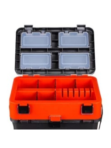 Ящик рыболовный зимний, морозостойкий пластик AZOR FISHING  39х40х26см, серый/оранжевый 986789