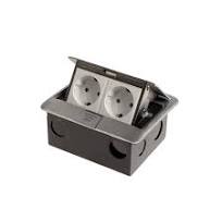 Розетка выдвижная, 16 А, двухместная, цвет алюминий 10713135