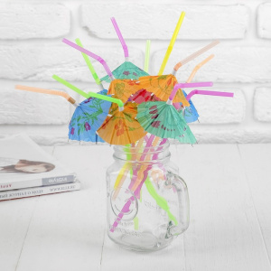 Трубочки для коктейля зонтик (набор 12 шт) 24 см 430809 Х1027046