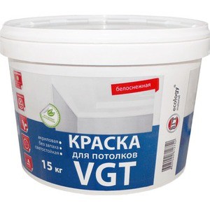 Краска ВД-АК-2180 для потолков белоснежная 15 кг ВГТ ОБ55223