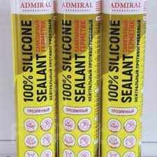Герметик силикон санитар Адмирал прозрачный нейтральный 280 мл 50301