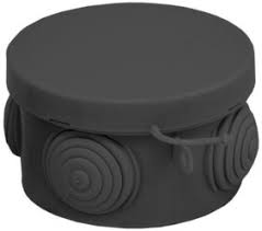 Коробка распределительная с/у Ф60  h40мм (черная с белой крышкой) 22455