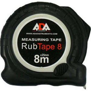 Рулетка ударопрочная ADA Rub Tape 8м сталь, с двумя СТОПами  А00157  19094
