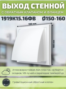 Выход стенной Ф150/160 с фланцем (1919К15.16Ф) 16229