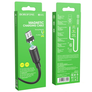 Кабель магнитный "Borofone" Micro Amiable 2.4A (черный) BX-41