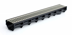 Лоток пластиковый с решеткой стальной оцинкованной (90х90х1000хмм) (класс А) 915066