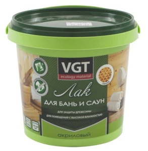 Лак акриловый для бань и саун, 0,9 кг ВГТ 102458