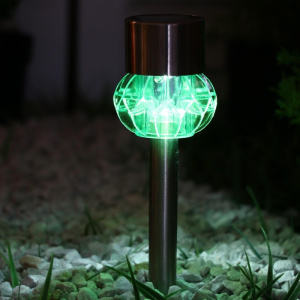 Садовый светильник на солнечной батарее «Грани зелёные», 5.5 × 29 × 5.5 см, 1 LED, 5392333/96774
