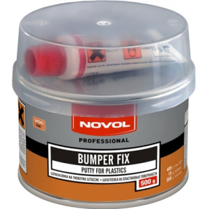 Шпатлевка NOVOL  для пластика BUMPER-FIX 0.5кг+отв.15g (1шт.х15g)  Nvl-1171
