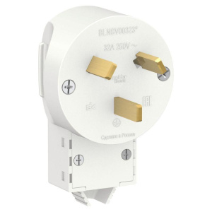 Печной разъем Розетка 2P+N, 32А 250В,  бел  77764