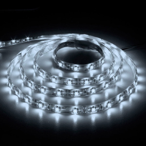 Лента светодиодная LS604 4.8W/m 60SMD 5m12V IP65 белый, белое основание, 6500К  5м/2835 27638