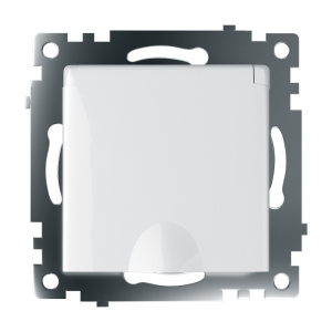Розетка 1-гн. с крышкой з/к КАТРИН Белый GLS16-7112-01 39302