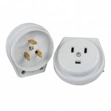 Вилка для разъема 32А/250В (3-х контурная) пластик белая 77763