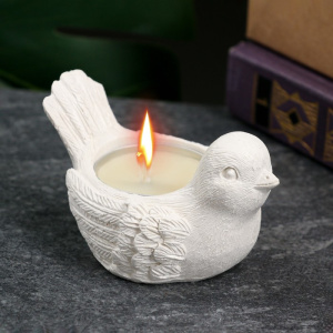 Подсвечник на 1 свечу «Птичка», гипс, перламутр, 8×5.5×4.5 см ОБ56114