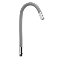 Излив для смесителя ZEIN, 3/4", гибкий, силикон, нержавеющая сталь, 50см,сетка пластик,серый 7373302