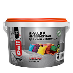 Краска ВД интерьерная акриловая DALI белоснежная 0,9л 963100