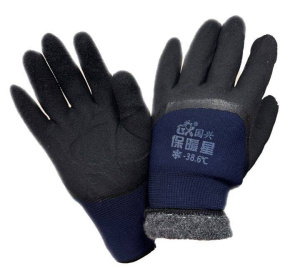 Перчатки нейлоновые черные вспенен. теплые -30 ИН50099