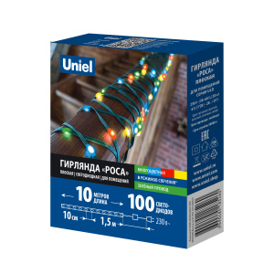 Гирлянда светодиодная Полоса. 10м. 100 светодиодов.ULD-S1000-100-DGA MULTI IP20 DEW BAND 054417