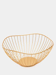 Фруктовница металлическая золото 022768