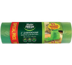 Пакеты д/мусора Master FRESH 60 л 15 шт 14мкм с завязками 063761