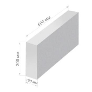 Блок перегородочный газобетонный (100*300*600 мм.) D700 64 шт./1 поддон 829505