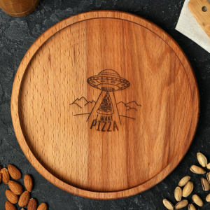 Блюдо деревянное для пиццы в комплекте с ножом и вилкой  BZ-CXZM-ZH23 Х19602