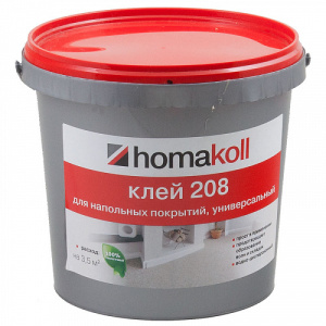 Клей Homakoll 208 (1,3 кг.) для напольных покрытий универсальный расход:3,5кв.м 37684