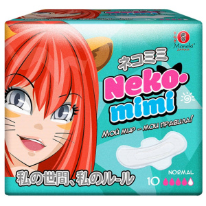Прокладки гигиенические женские Maneki, дневные, серия Neko-mimi, 240 мм, 10 шт./упаковка 2085 70333