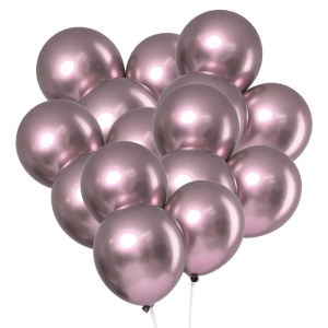 Шар латексный 12" "Хром", металл, набор 5 шт, цвет сиреневый 6248749 Х1025950