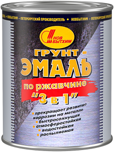 Грунт-эмаль по ржавчине "Новбытхим" Желтая 3л 15023