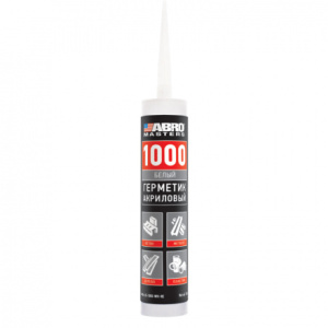 Герметик акриловый "ABRO" 310мл белый/черный 119809