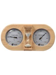 Термометр с  гигрометром "Банная станция"с песочными часами  для бани и сауны 20112