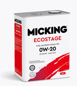 Моторное масло MICKING ECOSTAGE (бенз/синт) SN 0W-20 4L 56527