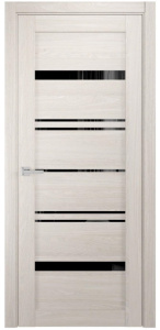 Дверное полотно Квадро 07 Ясень арктический ост.700*35*2000 /черное стекло/ 00995