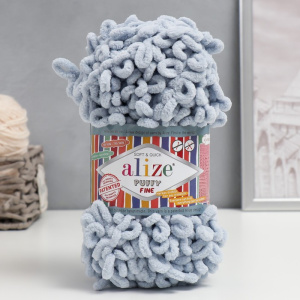 Пряжа "Puffy fine" 100% микрополиэстер 14,5м/100г  (500 серый) 4287533 36374