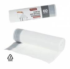 Пакеты для мусора, KINGFISHER, ПНД, ПРЕМИУМ, с завязками, белые, 60л, 15 шт 56464