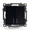 Выключатель 2-кл с подсветкой черный КАТРИН GLS10-7102-05 37910 в интернет-магазине ТК &quot;Новый уровень&quot;