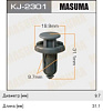 Клипса крепежная &quot;Masuma&quot; 2301-KJ (9.7mm) к-т 5 шт. в интернет-магазине ТК &quot;Новый уровень&quot;