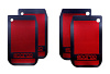 Брызговики универсальные 28x44  карбон красные (к-т 4шт) 50746 в интернет-магазине ТК &quot;Новый уровень&quot;