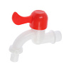 Кран водоразборный со штуцером ZEIN Z2198, с плоской красной ручкой, PP, кран-букса, белый 5541254 - купить во Владивостоке, фото товара